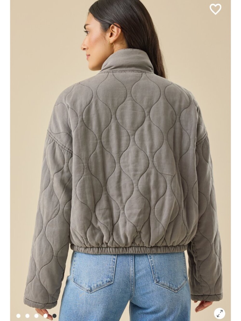 Altar'd State Betsy Quilted Jacket NWT Gray Jacket - Picture 5 of 5